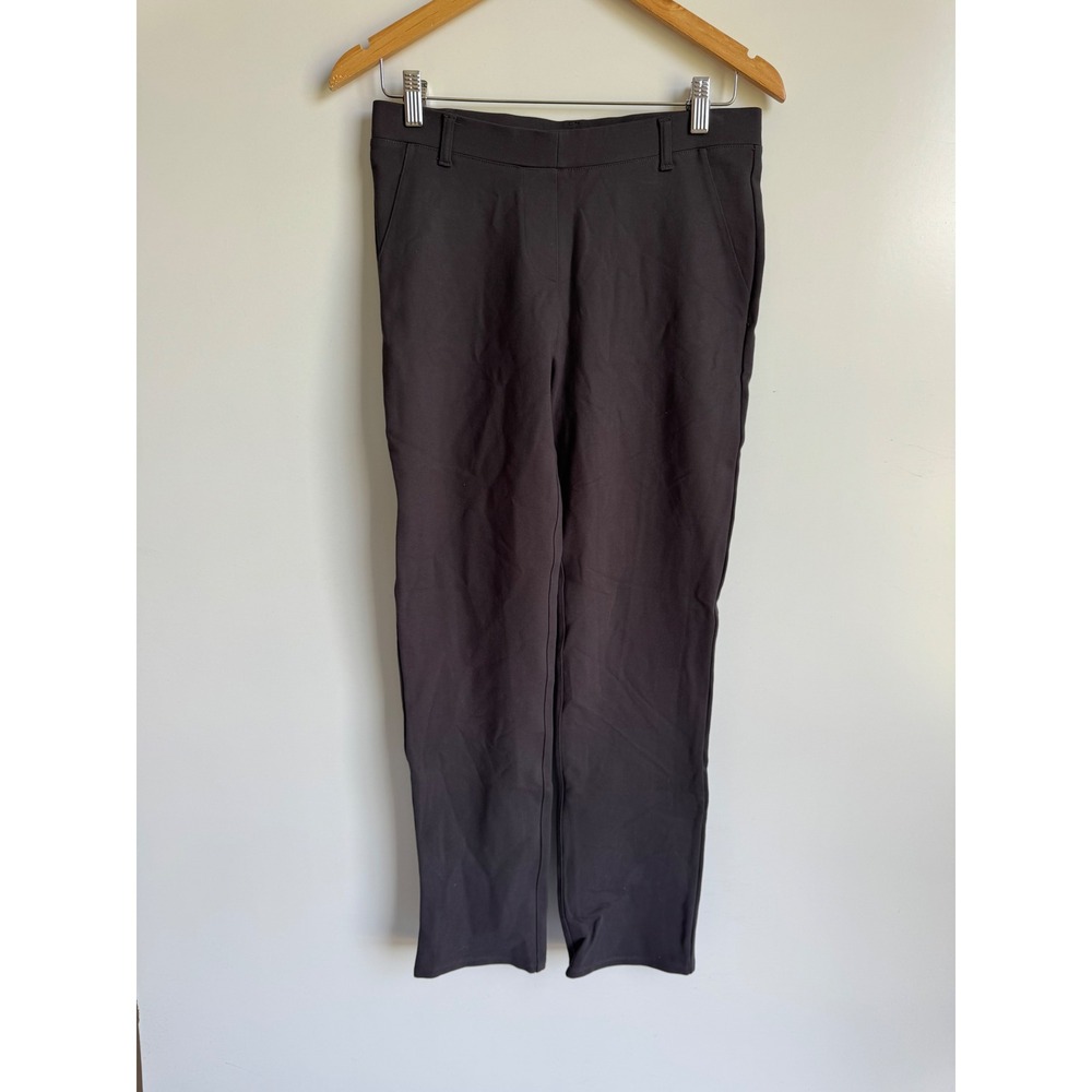 Quince Ultra-Stretch Ponte Straight Leg Pants Chocolate Brown Officecore preppy